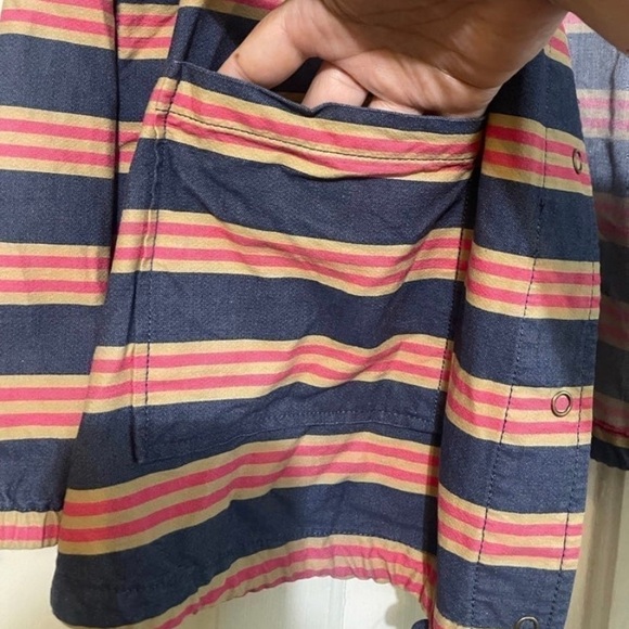 Isaac Mizrahi women’s Blue Stripe Hoodie Jacket‎ Size 1X Lightweight Jacket - Picture 6 of 12